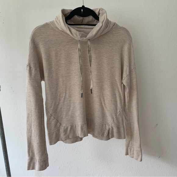 UGG Sweaters - UGG cream oatmeal cowl neck sweater sweatshirt pullover small side slits